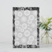 Mooie retro zwarte en witte feestjes briefpapier (Staand voorkant)