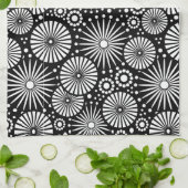 Mooie retro zwarte en witte handdoek (Gevouwen)