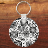 Mooie retro zwarte en witte Sleutelhanger (Voorkant)