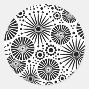 Mooie retro zwarte en witte Sticker