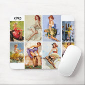 Mooie  RetroPinUp-meisje 8 foto Muismat (Met muis)