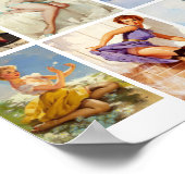 Mooie  RetroPinUp-meisje 8 foto Poster (Hoek)