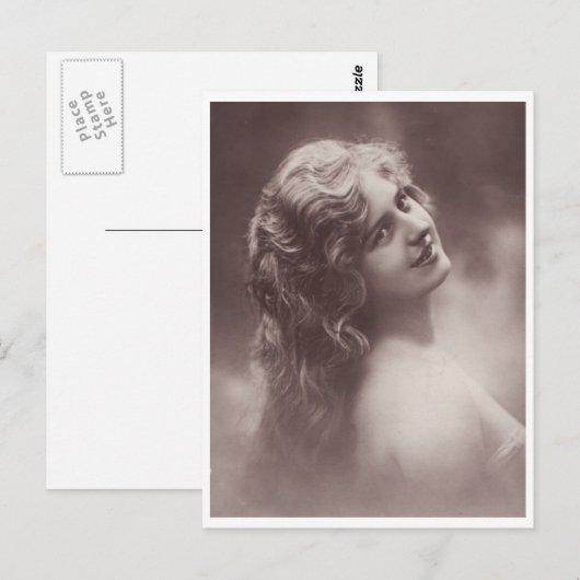 Mooie retrovrouw met blond haar briefkaart (Voorkant / Achterkant)