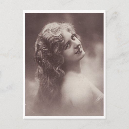 Mooie retrovrouw met blond haar briefkaart (Voorkant)