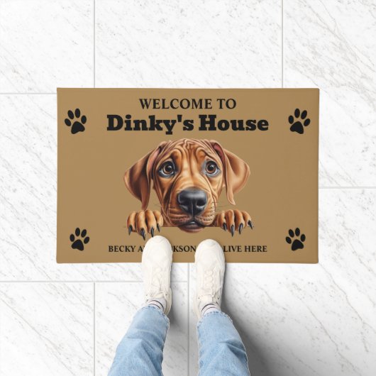 Mooie Rhodesian Ridgeback Hond Foto Deurmat (Binnen)
