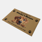 Mooie Rhodesian Ridgeback Hond Foto Deurmat (Schuin)