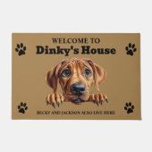 Mooie Rhodesian Ridgeback Hond Foto Deurmat (Voorkant)