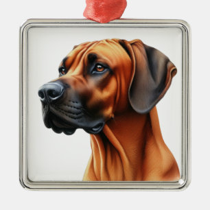 MOOIE RHODESIAN RIDGEBACK HOND METALEN ORNAMENT