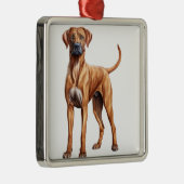 MOOIE RHODESIAN RIDGEBACK HOND METALEN ORNAMENT (Rechts)