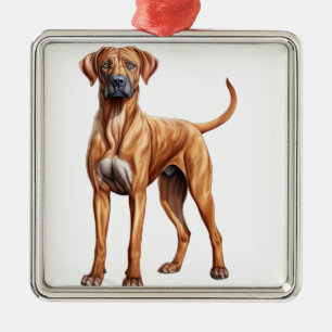 MOOIE RHODESIAN RIDGEBACK HOND METALEN ORNAMENT
