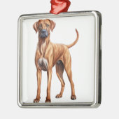 MOOIE RHODESIAN RIDGEBACK HOND METALEN ORNAMENT (Links)