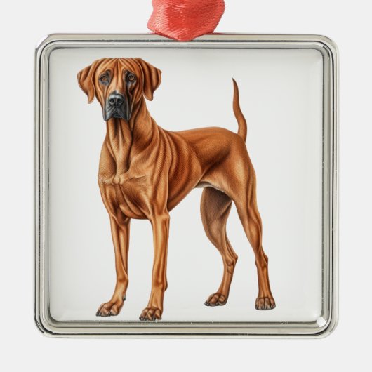 MOOIE RHODESIAN RIDGEBACK HOND METALEN ORNAMENT (Voorkant)