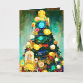 Mooie, rijk ogende kerstkaart in Klimt-stijl Kaart (Voorkant)