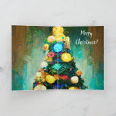 Mooie, rijk ogende kerstkaart in Klimt-stijl Kaart (Binnen)