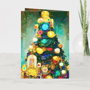 Mooie rijke uitziende kerstkaart in Klimt stijl Kaart
