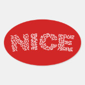 Mooie rijst ovale sticker (Voorkant)