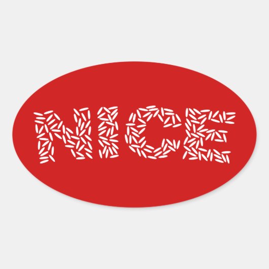 Mooie rijst ovale sticker (Voorkant)