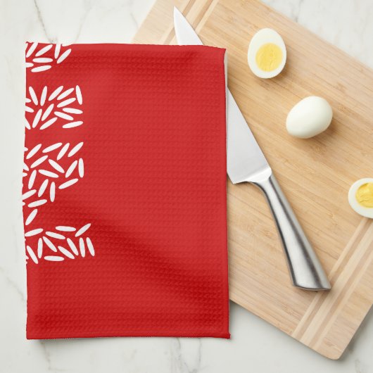 Mooie rijst theedoek (Quarter Fold)