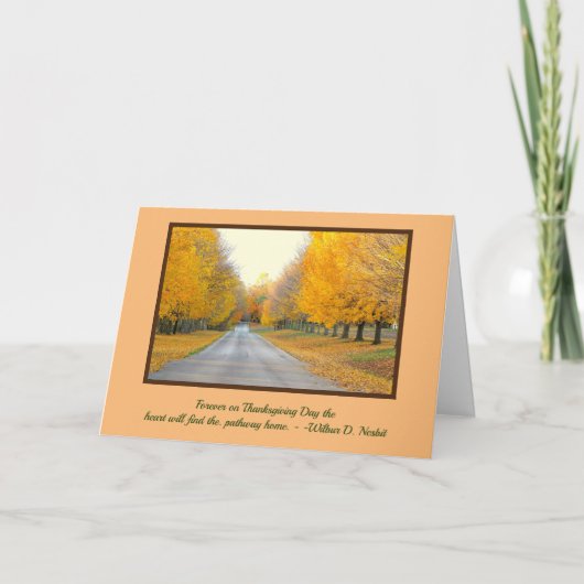MOOIE RIT OMZOOMD MET GOUDEN BOMEN / THANKSGIVI FEESTDAGEN KAART (Voorkant)
