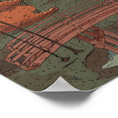 Mooie rivier bij schemering poster (Hoek)