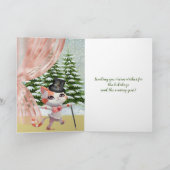 Mooie Rockefeller Plaza en Tappin’ Tabby Cat Feestdagen Kaart (Binnen)