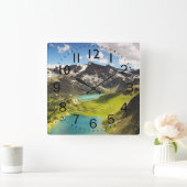 Mooie Rocky Mountain en Streams scène Vierkante Klok (Huis)