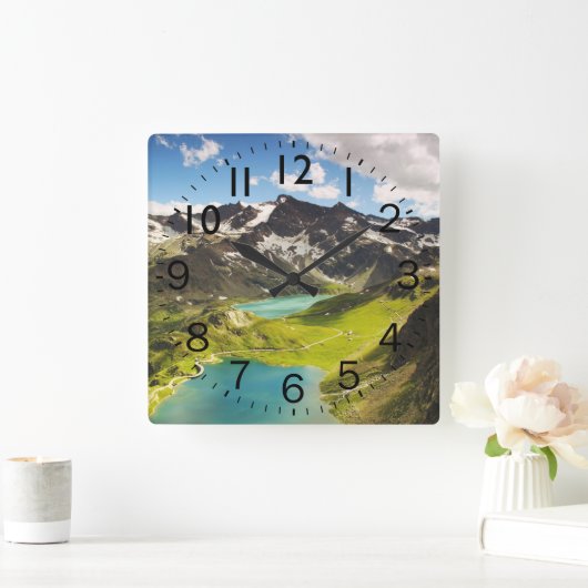 Mooie Rocky Mountain en Streams scène Vierkante Klok (Huis)
