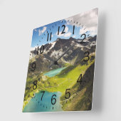 Mooie Rocky Mountain en Streams scène Vierkante Klok (Hoek)