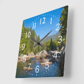 Mooie Rocky Stream scène Vierkante Klok (Hoek)