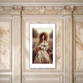 Mooie Rococo-vrouw in veld Poster