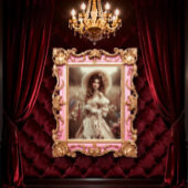 Mooie Rococo-vrouw in veld Poster