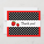 Mooie rode aardbei plat kaartjes met dankbetuiging (Achterkant)