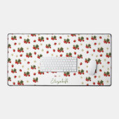 Mooie rode aardbeien Bureaumat met eigen naam (Keyboard & Muis)