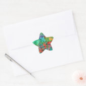 Mooie rode abstract ster sticker, Plezierige rode Sticker (Envelop)