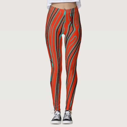 Mooie rode abstracte patroon"Ratti_Creative_Arts" Leggings (Voorkant)