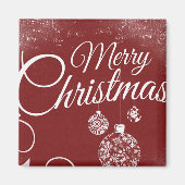 Mooie rode achtergrond met kerstdecoraties magneet (Voorkant)