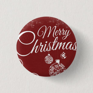 Mooie rode achtergrond met kerstdecoraties ronde button 3,2 cm