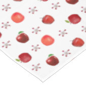 Mooie rode appels en appelbloemen op wit tafelkleed (Gekanteld)