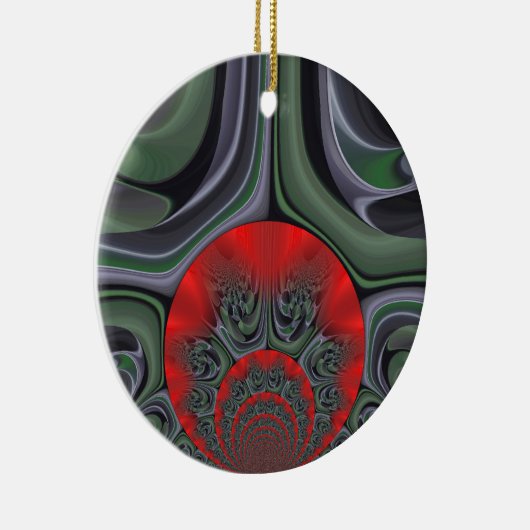 Mooie rode Aurora Art Print Keramisch Ornament (Rechts)