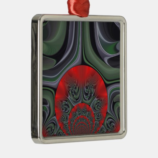 Mooie rode Aurora Art Print Metalen Ornament (Rechts)