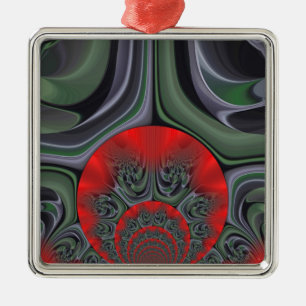 Mooie rode Aurora Art Print Metalen Ornament