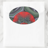 Mooie rode Aurora Art Print Ovale Sticker (Tas)