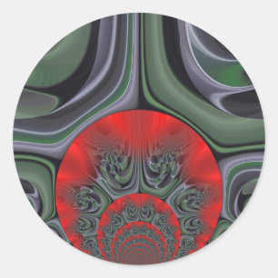 Mooie rode Aurora Art Print Ronde Sticker