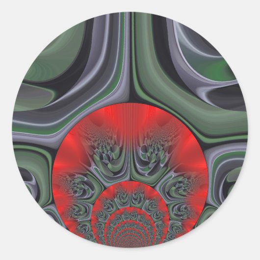 Mooie rode Aurora Art Print Ronde Sticker (Voorkant)