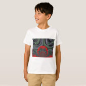 Mooie rode Aurora Art Print T-shirt (Voorkant volledig)