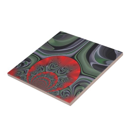 Mooie rode Aurora Art Print Tegeltje (Zijkant)