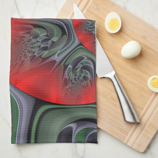 Mooie rode Aurora Art Print Theedoek (Quarter Fold)