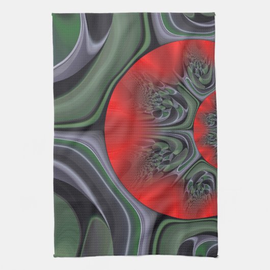 Mooie rode Aurora Art Print Theedoek (Verticaal)