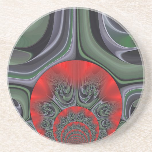 Mooie rode Aurora Art Print Zandsteen Onderzetter (Voorkant)