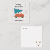 Mooie rode auto Monogram pastelkleurig rood en bla Notitiekaartje (Voorkant / Achterkant)